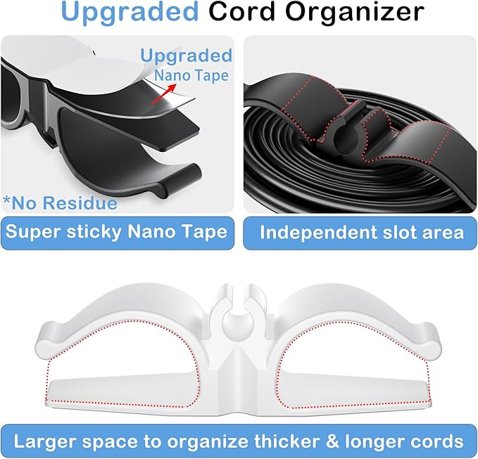 Lancord Cord Organizer for Appliances, 12 Pack Upgraded Kitchen Appliance Cord Organizer Stick On Appliance Wire Organizer Wire Wrapper for Kitchen Appliances Mixers, Coffee Maker, Pressure Cooker