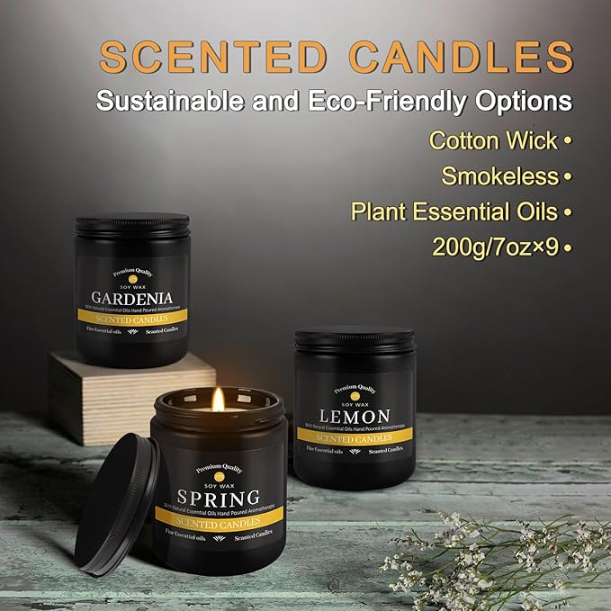 YOROXRG 9Pack Candles for Home Scented, Aromatherapy Candles Gifts Set for Men Candles Set, 63 oz 450 Hour Long Lasting Candles,Gifts for Mens Birthday,Christmas,Thanksgiving Anniversary Present