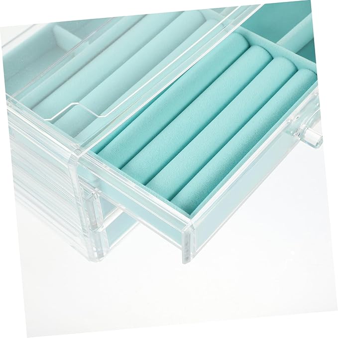 PartyKindom Multi-layer Jewelry Storage Box for Necklaces Bracelets and Earrings Compartment Organizer for Makeup and Accessories Stylish Display Case