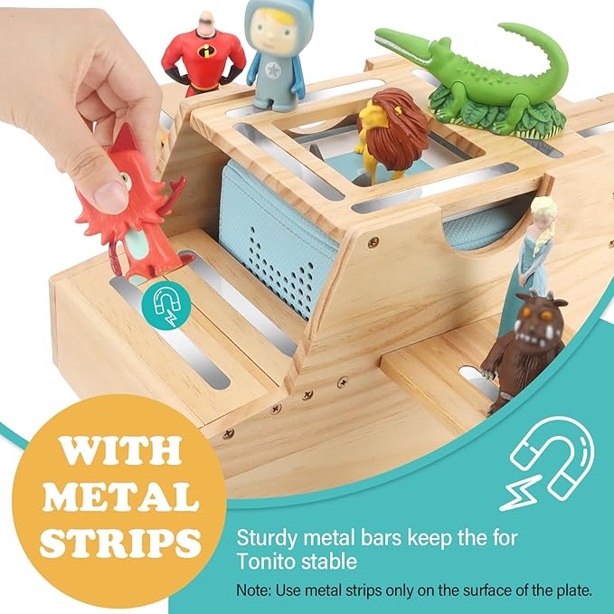 Airplane for Tonies Box Organizer Magnetic Shelf Storage, Compatible with Toniebox 1/2 Player Tonies Figures Characters for Children, Display Collection 20~30 Characters