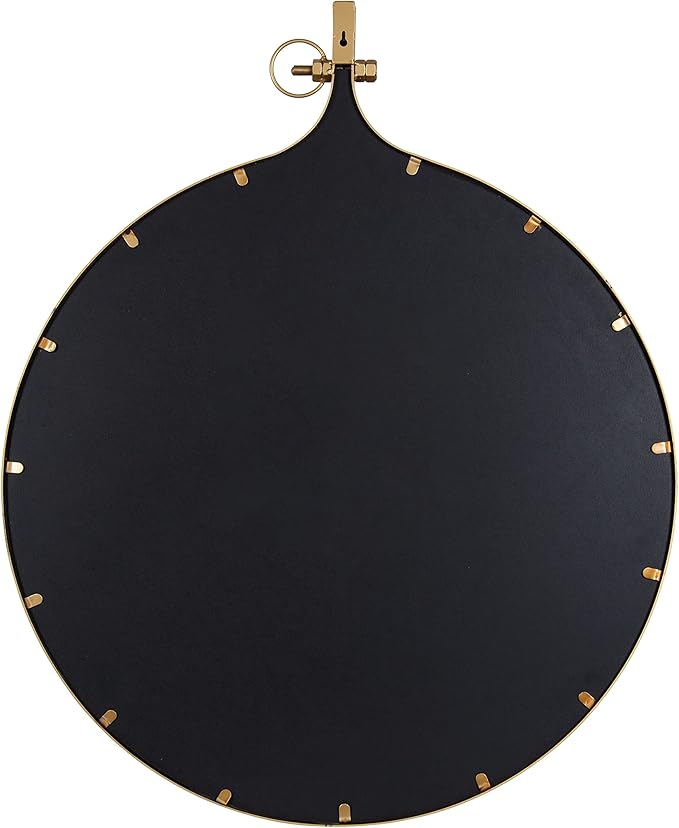 Kate and Laurel Yitro Round Wall Mirror; 30 x 37; Gold; Decorative Versatile Modern Wall Decor