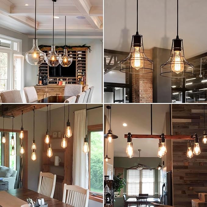 MorningLight 6 Pack Vintage LED Edison Bulbs, Dimmable E26 LED Edison Light Bulbs 40Watt 3000K Soft White, 4W ST58 Antique Decorative LED Bulbs for Farmhouse Pendant/Porch Lights, 400LM