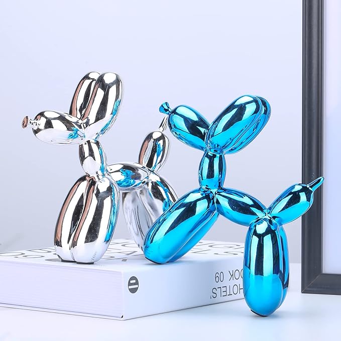 Balloon Dog Sculpture Modern Home Decor Collectible Figurines Funky Statues for Bedroom Trendy Animal Decor for Coffee Table Living Room Decor
