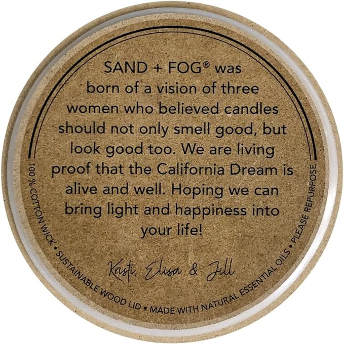 Sand + Fog Scented Candle - Teakwood - Additional Scents and Sizes – 100% Cotton Lead-Free Wick - Luxury Air Freshening Jar Candles - Perfect Home Décor for Your Cocktail Table – 34 oz