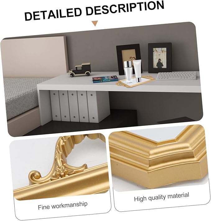 Alipis 1pc Vintage European Mirror Tray for Makeup and Perfume Storage Retro Decorative Organizer for Jewelry and Cosmetics Accent Finish