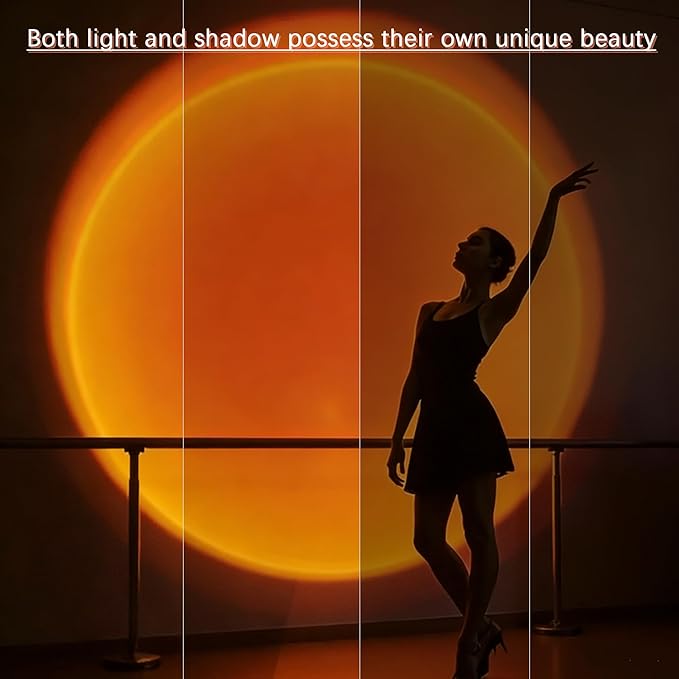 Sunset Lamp Projector,180 Degree Rotation Sun Projection Light Led Night Light Floor Lamp with USB Port,Sunset Lamps for Photography Party Bedroom Decor。