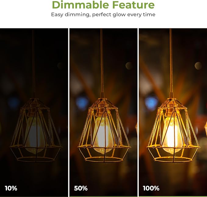 Sigalux Vintage LED Edison Bulb 60 watt Equivalent, Dimmable E26 Light Bulb 2700K Soft Warm White, Clear Glass ST58 Vintage Bulb, 80+ CRI, 700LM, E26 Base, 12 Pack