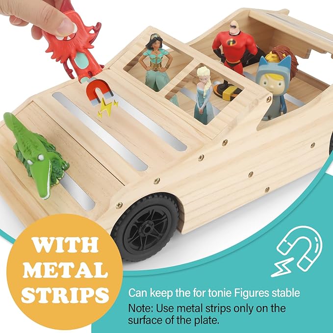 Sports Car for Tonies Box Organizer Shelf Storage, for Tonie Shelf Magnetic, Compatible with Toniebox 1/2 Player Tonies Figures Characters for Children, Display Collection 10~20 Characters