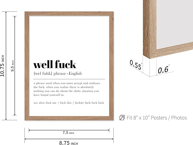 Poster Master Definition Print - Typography Poster - Dictionary Art - Minimal Gift for Men & Women - Funny Wall Decor for Dorm, Bedroom or Living Room - 8x10 Beige Framed