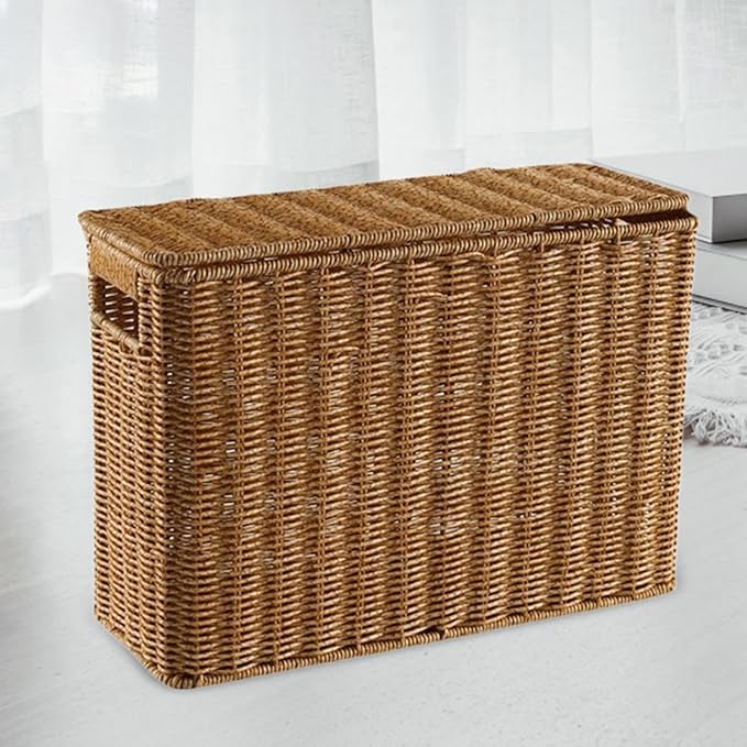 Narrow and Tall Storage Box with Handle Storage Bins Decorative Storage Bin Narrow Basket Bin for Clothing Closets Kitchen, S