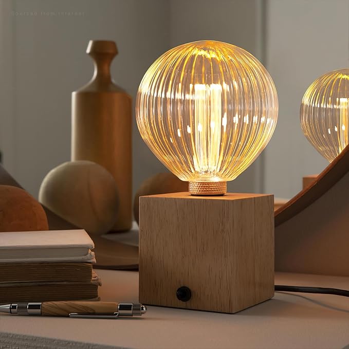 ESCENA Artist Series LED Globe Decorative Light Bulb 3.5W, G125 Round Edison Bulbs Dimmable, Virtual Filament Vintage Edison Bulb, Clear Glass, E26 Medium Base, UL Listed, 2200K Soft Warm White