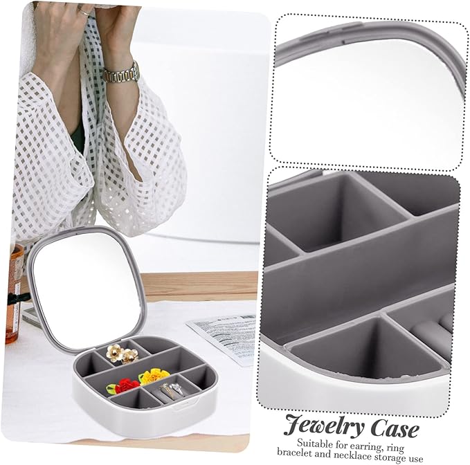 LIFKOME 2pcs Box Jewelry Box Mirror Travel Case for Jewelry Organizer Pu Watch Storage Earrings Holder Makeup Organizer Case