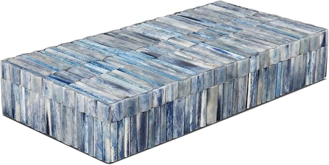 Handicrafts Home Large Decorative Storage Box 12x6– Coffee Table Organizer Box, Modern Home Décor Accent, Keepsake Memory Box, Jewelry Storage Box, Boho Decorative Box with Lid for Shelf, Mantle Decor