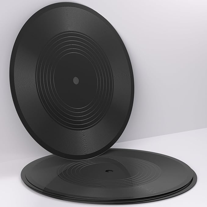 Facmogu 6PCS 12 Inch Blank Vinyl Records, Fake Record Vintage Decoration, Faux Blank Vinyl Records for Wall Aesthetic, Retro Record for Music Party Home Studio Room Display Decor DIY Project