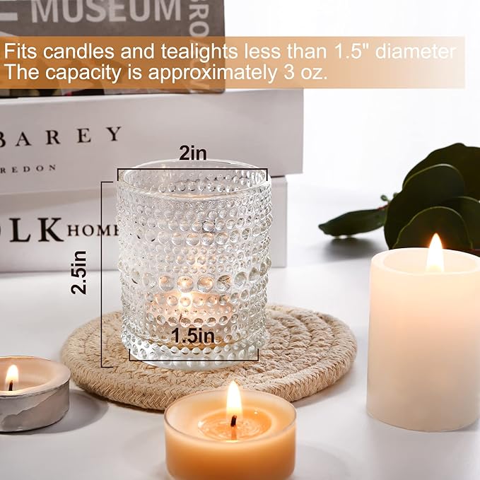 72pcs Votive Candle Holders - Wedding Decor, Clear Glass DIY Wax Filling Votives Candle Holders, Tea Light Candle Holder for Birthday Home Table Decoration（Clear,72）