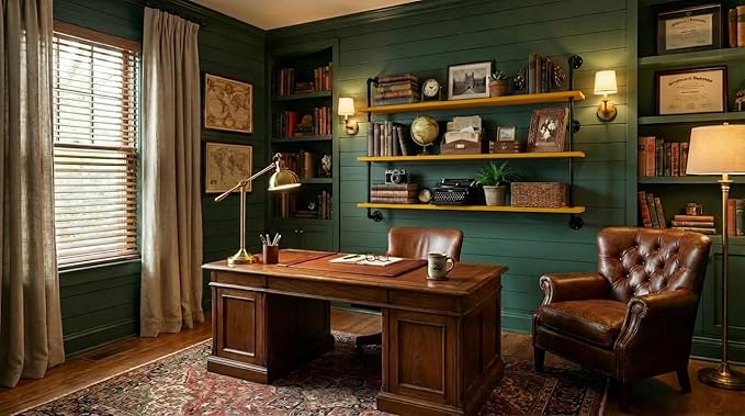 HDDFER Industrial Pipe Shelving Shelf Rustic Wood Wall Shelves Industrial Floating Shelves for Wall 48 Inch Farmhouse Bookshelf Pipe Shelves Living Room Kitchen