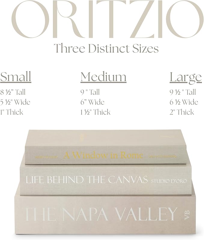ORITZIO Blue Faux Books Set of 9 - Hidden Storage Fake Books Ideal for Coffee Table, Home Staging, Interior Design & Fashion Books, Old Money Aesthetic, Library Decor, Beach House Accessories