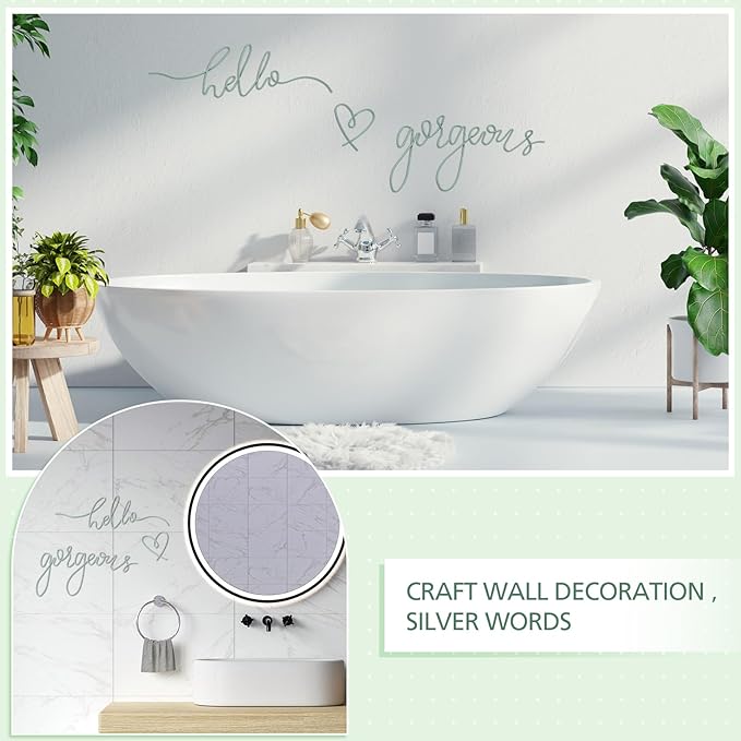 Hicarer Hello Gorgeous Metal Wall Art Decor Minimalist Decoration Metal Hello Gorgeous Decorative Sign for Living Room Office Bedroom Hotel Home Wall Decoration(Green,Classic Style)