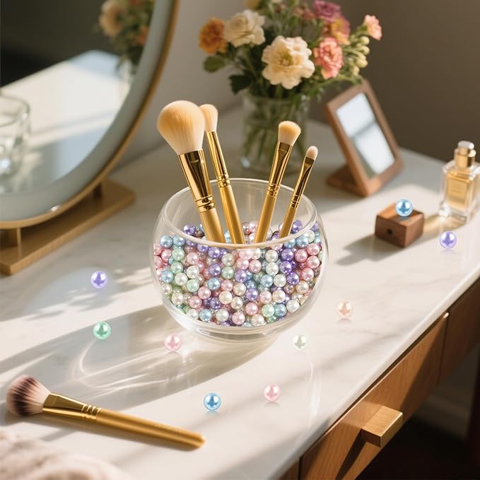 1400Pcs Macaron Colors Vase Filler Pearl Beads for Crafting 8mm Beads No Holes Decor Suitable for Wedding Decor, Party Decorations, Centerpiece Table Decorations
