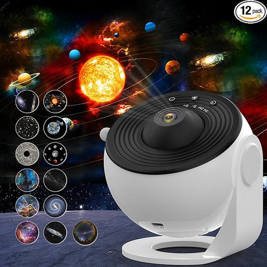 Galaxy Projector for Bedroom, 13 in 1 Planetarium Star Projector with Solar System & Constellation,Ceiling Night Light with Timer,360° Rotating,LED Space Night Light Projector for Kids Adults Gifts