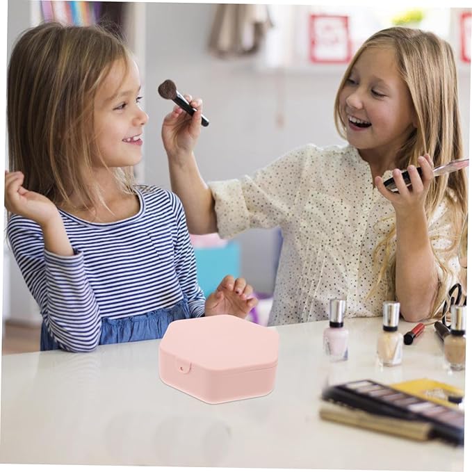 SHOWERORO Portable Jewelry Storage Box Mirror Compact Makeup Organizer Stylish Design for Earrings Necklaces and Bracelets Travel-friendly Jewelry Holder for Women and Girls