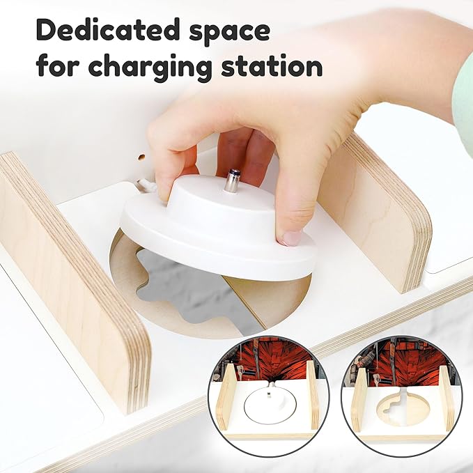stadtecken Wooden Shelf for Music Box I Suitable for The Toniebox and ca. 50 Tonies I Perfect Storage in The Children's Room I for Setting up or Hanging (Large, Astronaut)