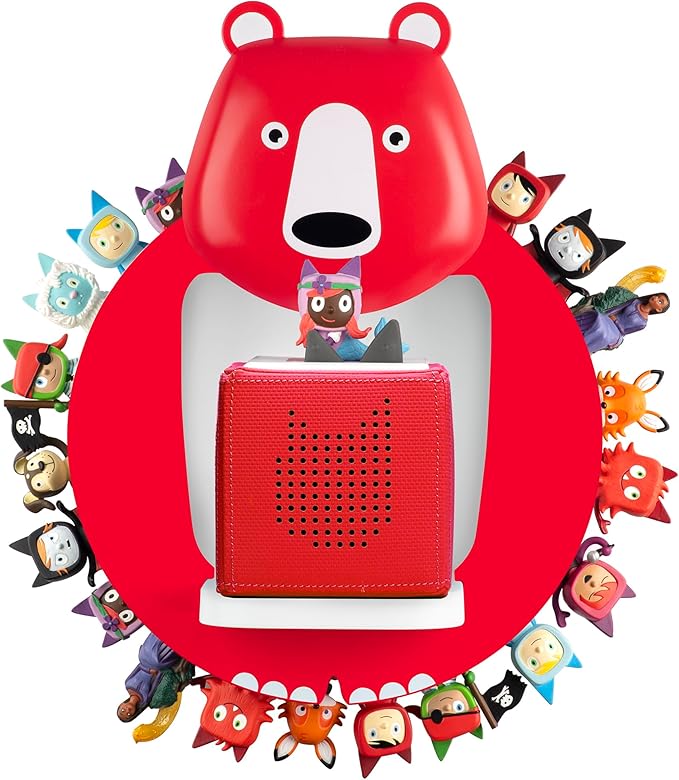 TonieBox Storage,Tonies Storage Shelf,Creative Bear Design Children's Magnetic Tonies Shelf,30-40pcs Tonies Figures Floating Shelf for Tonies Figures Display (Red).