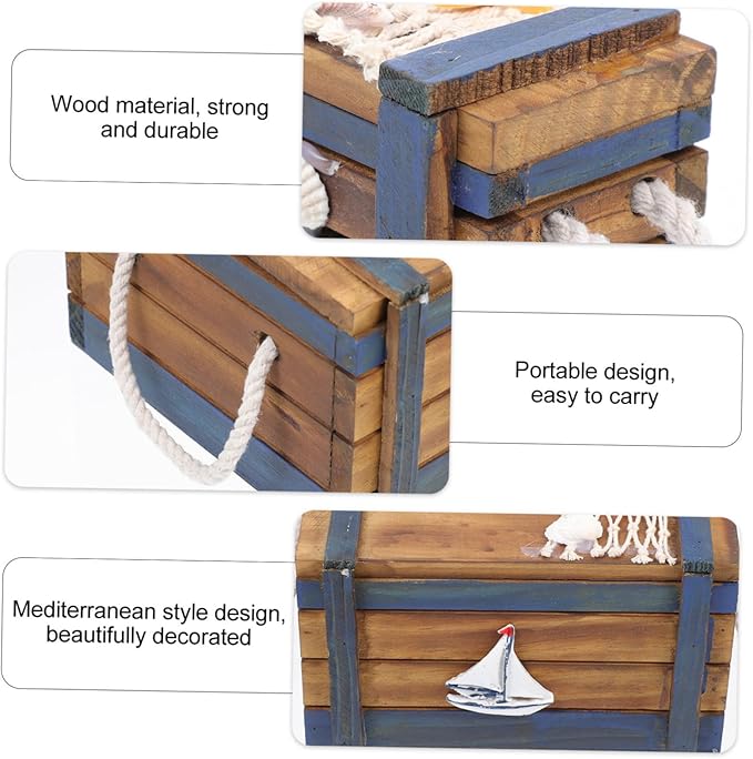 FOMIYES Mediterranean Vintage Wooden Jewelry Box Set 3pcs Makeup Storage Containers Retro Style Organizer for Home Decor and Travel