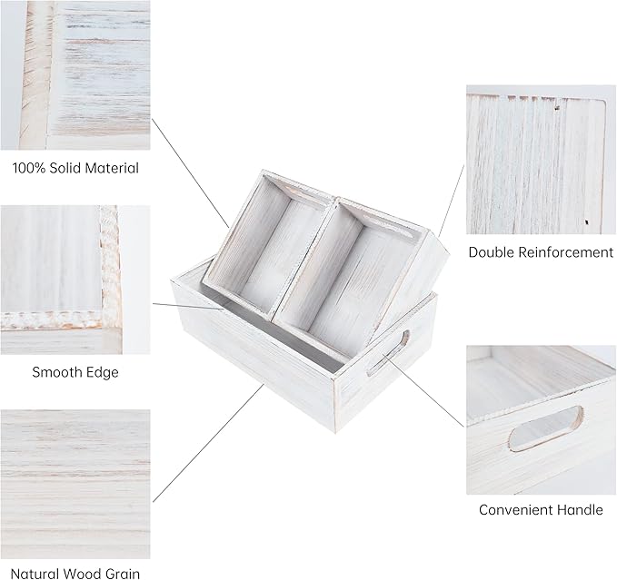 PHOENANCEE Wooden Crate For Storage,Wood Decorative Display Crate Box Set of 3,Rustic Nesting Boxes with Handles,Farmhouse Container Basket Bin Home Decor with Natural Wood Aroma L+M+S