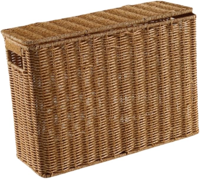 Narrow and Tall Storage Box with Handle Storage Bins Decorative Storage Bin Narrow Basket Bin for Clothing Closets Kitchen, S