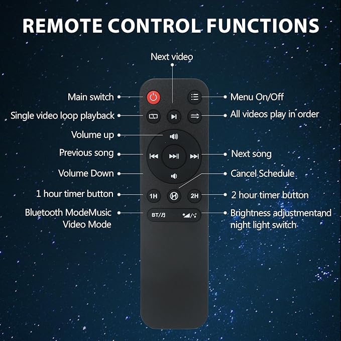 Planetarium 3D Galaxy Projector, Built-in 60 Scene Modes, with Bluetooth Speaker & Remote Control, Star Projector Light for Living Room Bedroom, forr Gifts for Kids, Adult（Telescope Black）