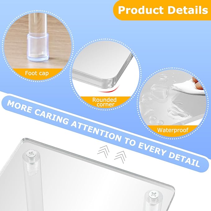 Bathroom Organizer-Acrylic Countertop Corner Shelf,3-Tiers Organization Trays,Moveable Storage Shelves, Waterproof Spice Rack Gift for Kitchen,Home,Coffee Break Room,Makeup