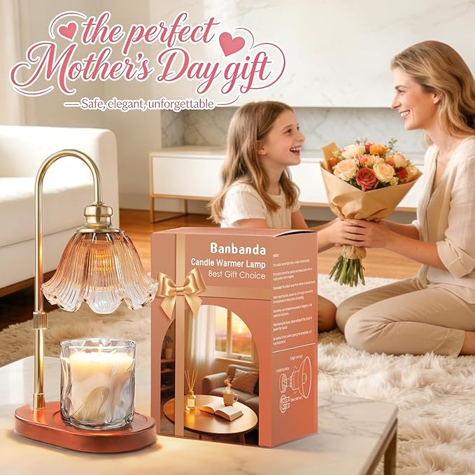 Banbanda Candle Warmer Lamp with Timer: Mothers Day Gifts,Birthday Gifts for Women, House Warming Gifts New Home Decor – Height Adjustable Candle Lamp