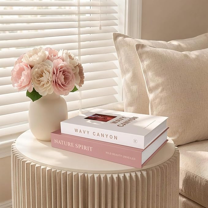 MAOBUYOU Elegant Decorative Books - Set of 2 Stylish Fake/FauxBook Boxes for Coffee Table, Bookshelf and Mantel Decor, Modern Home Aesthetic, Hidden Storage Box for Living Room, Bedroom and Office