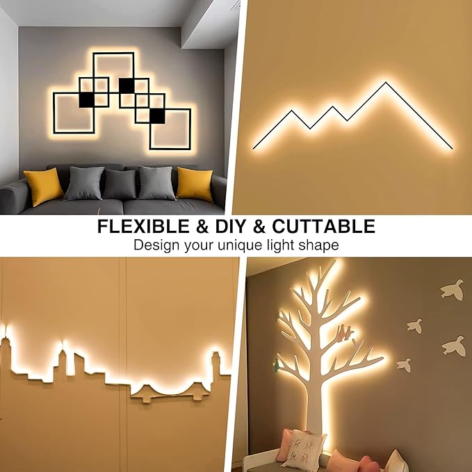 Onforu Warm White LED Strip Lighting, 65.6ft 3000K Dimmable Led Tape Light, 20m Bright 1200 LEDs 2835 Flexible Ribbon Christmas Light, 12V Adhesive Rope Lights for Kitchen, Under Cabinet, Bedroom