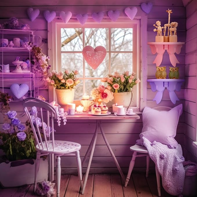 Pinkunn 2 Pcs Bow Floating Shelves Kawaii Shelf Book Stand Farmhouse Rustic Corner Wall Shelf Wooden Bow Tie Rack Princess Room Decor for Nursery Home Bedroom Office Wall Decor(Pink,Purple)