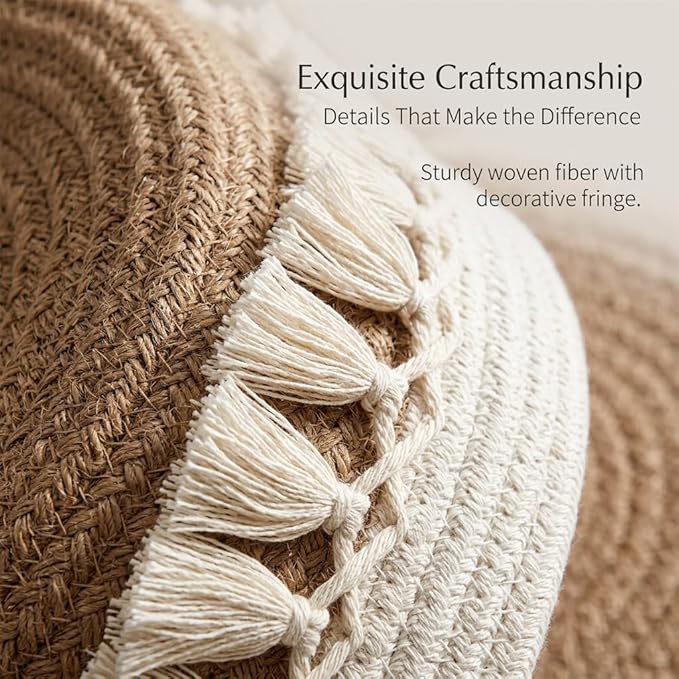 Makeup Holder Organizer Macrame Decorative Woven Rope Basket Boho Decor Essential Oils Dorm Room Essentials Cosmetics Desk Storage Baskets for Dresser Skin Care Lotions