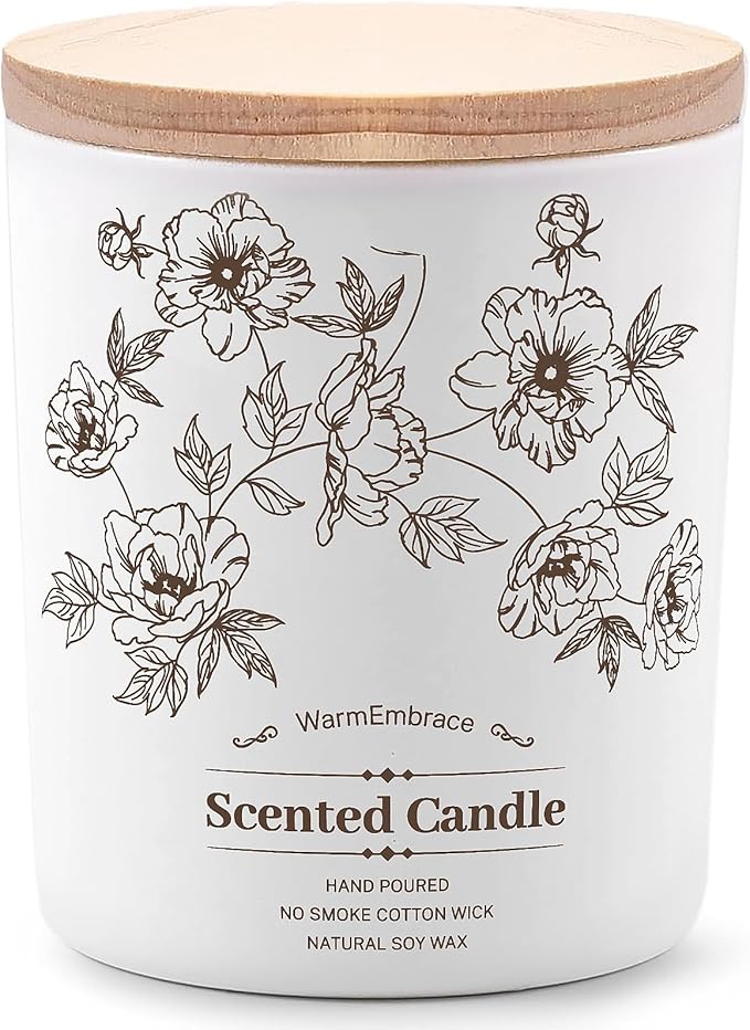 Deluxe Scented Candle for Women & Men, Vanilla Coconut Soy Wax Candle, 8 Oz Jar Candle for Home, Scented-60 Hours Long Lasting Burning, Suitable Gift for Mom