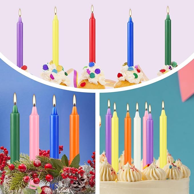 Howemon 40 Pack Assorted Color Spell Chime Candles, 4 Inch Mini Taper Candles for for Home Decor Kitchen Decor Wedding Decoration-10 Colours