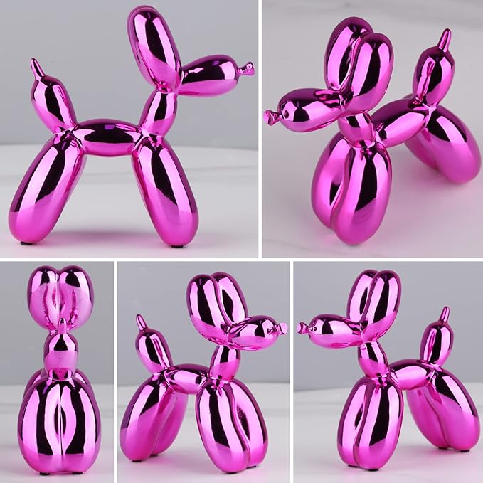 Red Balloon Dog Decor,Balloon Animal Decors, Room Shelf Decor Preppy,Cute Statue Home Decors, Bedroom Modern Sculpture Desk,Office Gold Decorations Small Figurines