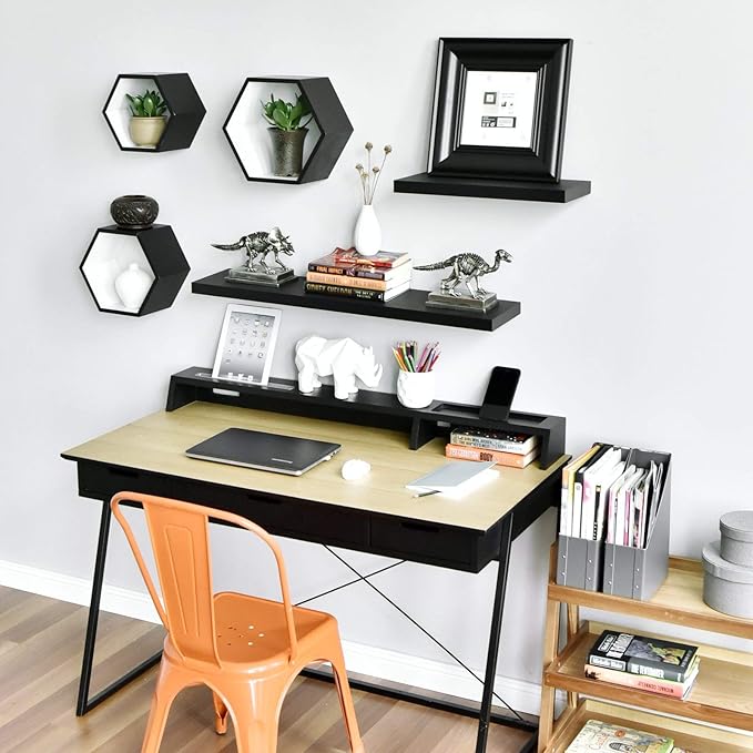 WELLAND Simons Floating Wall Shelf Ledge Shelves, 36-Inch, Black