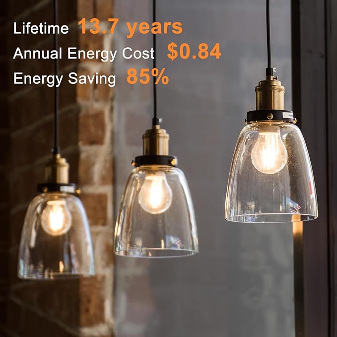 TJOY 12 Pack A19 Vintage LED Edison Bulbs, Dimmable, 60W Equivalent, High Brightness 3000K Soft Warm White, 8W E26 Standard Base, 800 Lumens, CRI80+, Clear Glass Filament Bulb for Home, Farmhouse