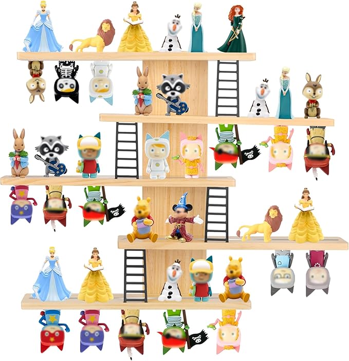 Taladad for Tonie Shelf,Tonies Storage for Creative Tonies Magnetic Wall Shelf for Tonie Figures,12-35 Characters,Wooden Hanging Shelf for Kids (Natural)