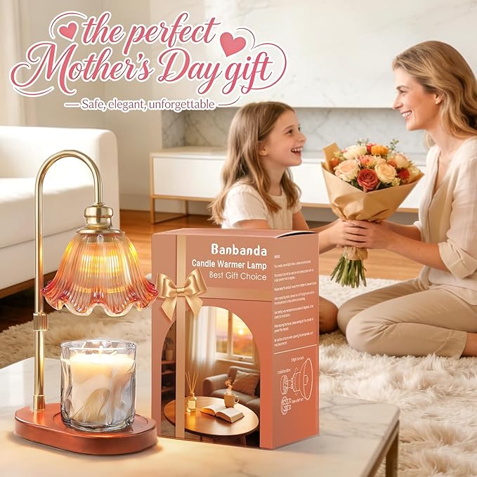 Banbanda Candle Warmer Lamp with Timer: Mothers Day Gifts,Birthday Gifts for Women, House Warming Gifts New Home Decor – Height Adjustable Candle Lamp