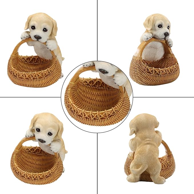 Dog Resin Storage Basket, Desktop Organizer for Remote & Keys, Cute Home Decor Tray, Ideal present for Pet Lovers.(Labrador Puppy)