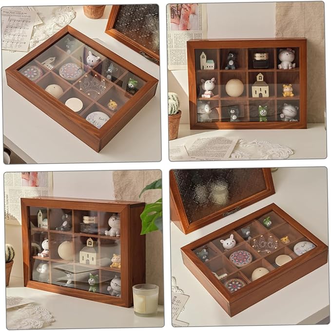 Rustic Charm Wooden Storage Box Compartment Jewelry Holder Decorative Makeup Organizers and Storage