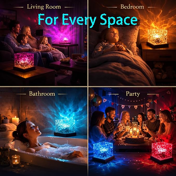 Ocean Wave Projector Light, Ocean Lamp, 16 Colors with Controller, Night Light for Kids and Adults, Gift for Birthday and Festival, for Room Decoration and Lighting (Ocean Wave)