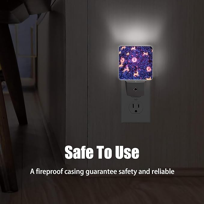 Christamas Decor Night Light, Galaxy Animals Plug into Wall with Dusk to Dawn Light Sensors, Warm Nightlights for Bedroom, Bathroom, Hallway, Kitchen, Gifts Ideal for Boys Girls Women Men