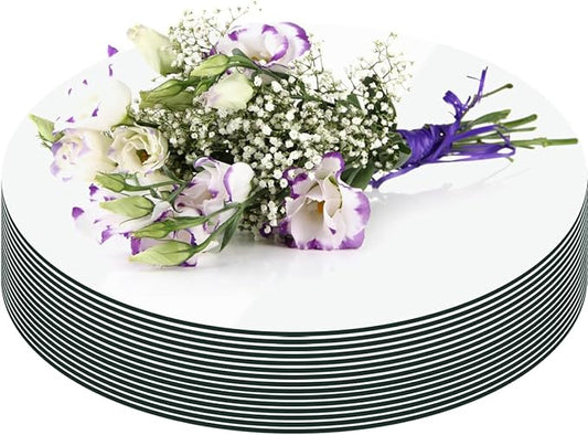 15 Pack Round Mirror Centerpieces for Tables Decorations, 6inch Acrylic Mirror Plate Circle Mirror Trays Wedding Centerpieces, Self Adhesive Non Glass Stickers for Home or Wall Decor Candle Crafts