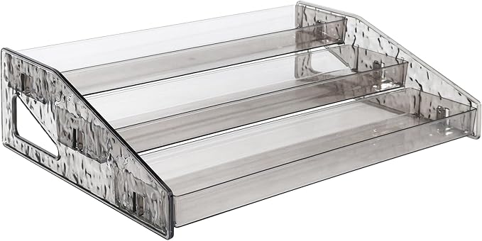 Acrylic Display Risers 3 Tier Perfume Organizer Stand, Cupcake Holder, Display Shelf for Figures and Collection, Dessert Shelves,Grey